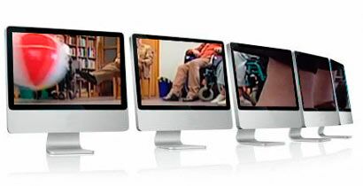 Monitore mit Filmausschnitt aus dem Film 'Tanzen im Sitzen' - Filmproduktion Hannover